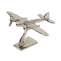 CC Home Furnishings Distinctive Silver Finish Turboprop Airplace Statue 9