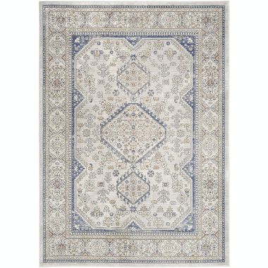 Nicole Curtis Series 4 5'3" x 7'3" Grey/Blue Vintage Indoor Rug. View a larger version of this product image.