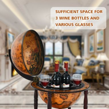 Slickblue 23 Inch Globe Wine Bar Stand for Dining Room and Living Room-Coffee. View a larger version of this product image.