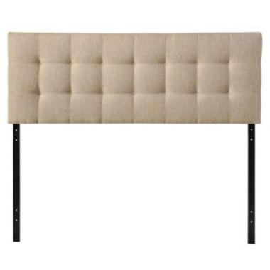 Slickblue Full size Modern Beige Tan Taupe Fabric Tufted Upholstered Headboard. View a larger version of this product image.