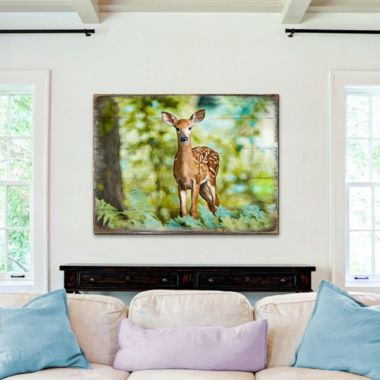 Designocracy Forest Deer Wood Handcrafted Wall Home Decor Nature Wildlife. View a larger version of this product image.