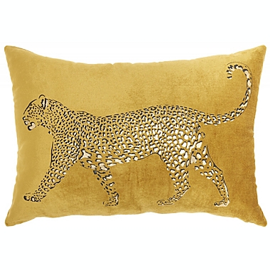 Mina Victory Luminecence Metallic Leopard Gold Pillow - 14"X20". View a larger version of this product image.