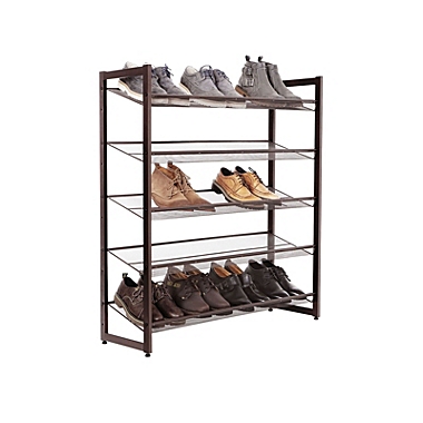 SONGMICS Bronze 5 Tiers Shoe Rack with Adjustable Shelves. View a larger version of this product image.