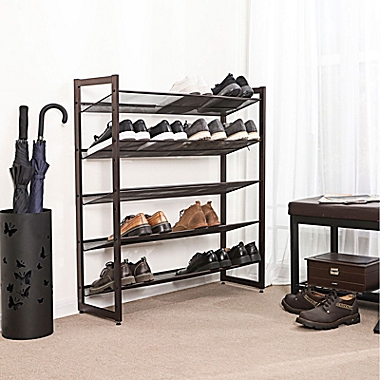 SONGMICS Bronze 5 Tiers Shoe Rack with Adjustable Shelves. View a larger version of this product image.