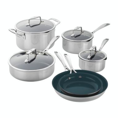 ZWILLING Clad CFX Stainless Steel Ceramic Nonstick Cookware Set. View a larger version of this product image.