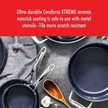 ZWILLING Clad CFX Stainless Steel Ceramic Nonstick Cookware Set. View a larger version of this product image.