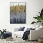 Alternate image 1 for Kingston Living Black and Gold Foil Handpainted Abstract Canvas Wall Art 35" x 47"