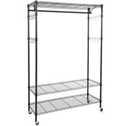 Infinity Merch 3-Tiers Wire Shelving Garment Rolling Rack