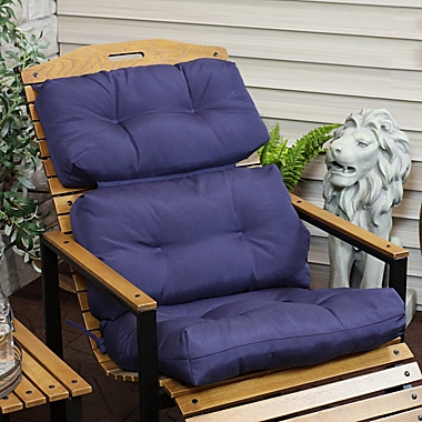 Sunnydaze Indoor/Outdoor Olefin Polyester Tufted High Back Patio Dining Chair Cushion - 23" x 47" - Blue. View a larger version of this product image.