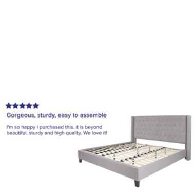 Flash Furniture King Platform Bed-Light Gray. View a larger version of this product image.