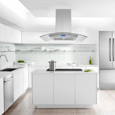 Geht Appliances 36 inch Stainless Steel Island Mount Range Hood 900CFM Tempered Glass. View a larger version of this product image.