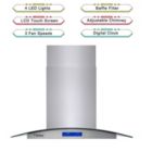 Alternate image 3 for Geht Appliances 36 inch Stainless Steel Island Mount Range Hood 900CFM Tempered Glass