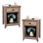 Alternate image 0 for Fx070 Set of 2 Farmhouse Nightstand, Wood Bedside Table with Drawer