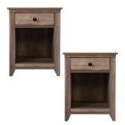 Alternate image 1 for Fx070 Set of 2 Farmhouse Nightstand, Wood Bedside Table with Drawer
