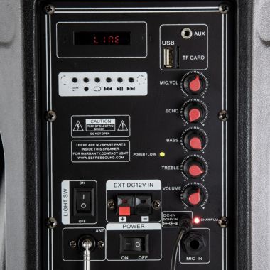 beFree Sound 12 Inch 2500 Watt Bluetooth Portable Party PA Speaker With Illuminating Lights and USB/MicroSD/AUX-in/FM Radio/DV12V Inputs. View a larger version of this product image.