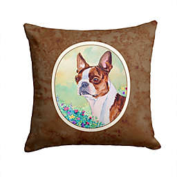 Caroline's Treasures Red and White Boston Terrier  Fabric Decorative Pillow 14 x 14