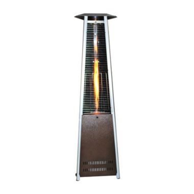 Sunheat International Contemporary Triangle Design Portable Propane Patio Heater with Decorative Variable Flame-Golden Hammered. View a larger version of this product image.