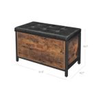 Alternate image 2 for VASAGLE Industrial Rustic Brown Storage Ottoman with Flip Lid