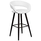 Alternate image 2 for Merrick Lane Plath 29 Inch Cappuccino Brown Wood Ultramodern Bar Counter Stool With White Upholstered Seat
