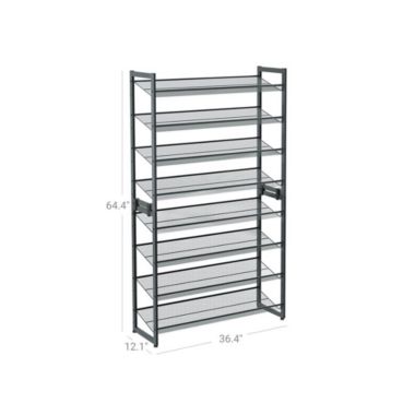 SONGMICS 2 Set of 4-Tier Gray Shoe Rack with Adjustable Shelves. View a larger version of this product image.