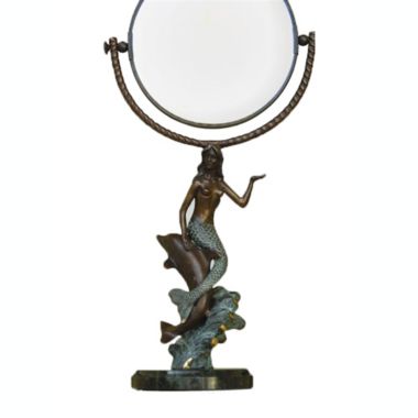 SPI Mermaid & Dolphin Magnifying Double Side Tabletop Vanity Mirror Bathroom Décor. View a larger version of this product image.