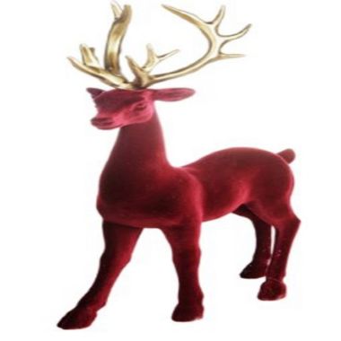 Ganz Velvet Standing Reindeer Christmas Figurine 11.6 x 8 Inch. View a larger version of this product image.
