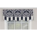 Alternate image 2 for RLF Home Ozbourne Glory Valance Gray. 3" Rod Pocket, Layered, Trimmed. 50"W X 16"L