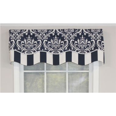 RLF Home Ozbourne Glory Valance Gray. 3" Rod Pocket, Layered, Trimmed. 50"W X 16"L. View a larger version of this product image.