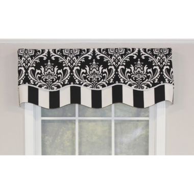 RLF Home Ozbourne Glory Valance Gray. 3" Rod Pocket, Layered, Trimmed. 50"W X 16"L. View a larger version of this product image.