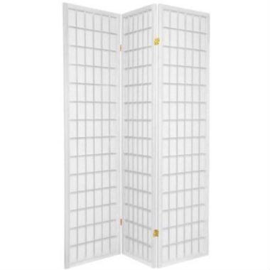 Slickblue Japanese Asian Style 3-Panel Room Divider Shoji Screen in White. View a larger version of this product image.