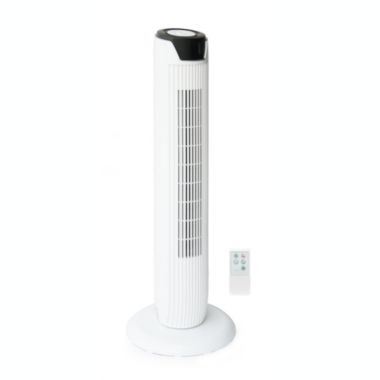 Sunpentown Slim Tower Fan with Remote, LED Display, 3 Wind Modes and Timer in White. View a larger version of this product image.