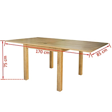 vidaXL Extendable Table Oak 67"x33.5"x29.5". View a larger version of this product image.