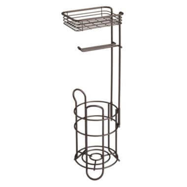 mDesign Metal Toilet Paper Holder Stand/Dispenser, Shelf, 3 Rolls. View a larger version of this product image.