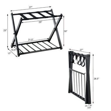Slickblue Set of 2 Folding Metal Luggage Rack Suitcase. View a larger version of this product image.