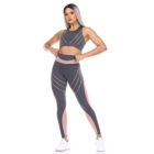 Alternate image 0 for White Mark Women's Cut Out Back Mesh Sports Bra & Leggings Set