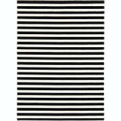 Tiwari Home 2&#39; x 3&#39; Black and White Machine Woven Striped Rectangular Area Throw Rug