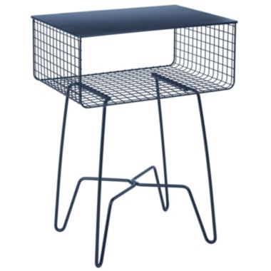 mDesign Modern Farmhouse Home Decor End Table, Metal Wire Storage Shelf. View a larger version of this product image.