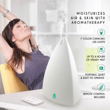 Pursonic Pursonic Essential Oil Diffuser for Aromatherapy and Home Decor, Compact Ultrasonic Mini Humidifier/air Freshener with Ionizer & Color-Changing Light with Remote Control, 1 Count. View a larger version of this product image.