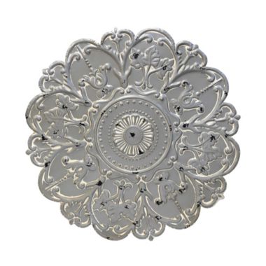 HomeRoots Home Decor Distressed Floral Metal Medallion Wall Decor. View a larger version of this product image.