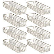 mDesign Metal Wire Storage Basket Bin with Handles for Office, 8 Pack