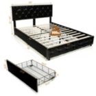 Alternate image 2 for Slickblue PU Leather Upholstered Platform Bed with 4 Drawers-Full Size