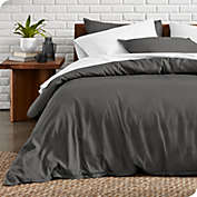 Bare Home Duvet Cover and Sham Set - Premium 1800 Ultra-Soft Brushed Microfiber - Hypoallergenic, Easy Care, Wrinkle Resistant (Grey, Queen)