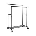 Alternate image 0 for SONGMICS Black Clothes Rack on Wheels with 2 Rails