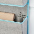 Alternate image 1 for mDesign Fabric Over Door Hanging Storage Organizer, 3 Pockets, 2 Pack