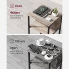 Alternate image 3 for VASAGLE Side Table with Charging Station, 3-Tier End Table with USB Ports and Outlets, Nightstand for Living Room, Bedroom, 11.8 x 13.4 x 22.8 Inches, Plug-in Series, Greige and Black