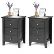 Slickblue 2 pcs Nightstand End Beside Table Drawers