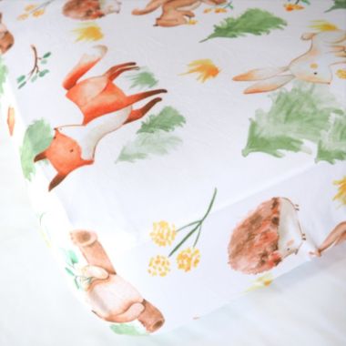 Honey Lemonade - Super Soft Fitted Crib Sheet (Forest Friends). View a larger version of this product image.