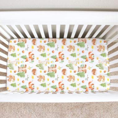 Honey Lemonade - Super Soft Fitted Crib Sheet (Forest Friends). View a larger version of this product image.