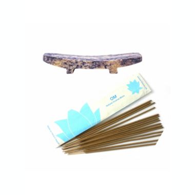 Global Crafts Carved Soapstone Incense Holder with Stick Incense. View a larger version of this product image.