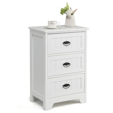 Hivago 3 Drawers End Storage Wood Side Nightstand. View a larger version of this product image.